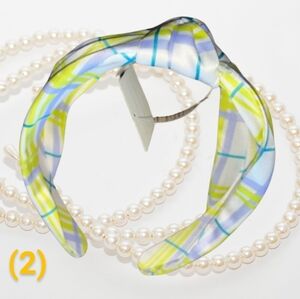 Anthropology Satin Yellow Green Blue Modern Checkered Comfort Boho